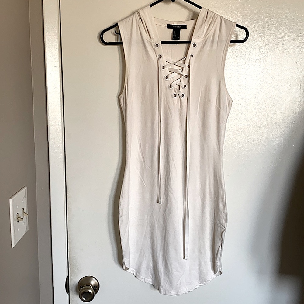 Hooded white dress